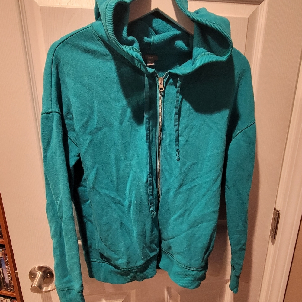 Teal Aerie zip up hoodie. Size large.